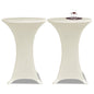 Housse de table Ø 80 cm Crème extensible 2 pcs