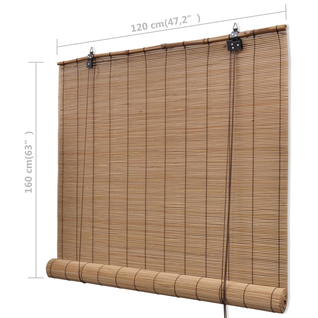 vidaXL Store roulant Bambou Marron 120x160 cm