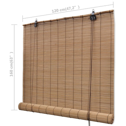 vidaXL Store roulant Bambou Marron 120x160 cm