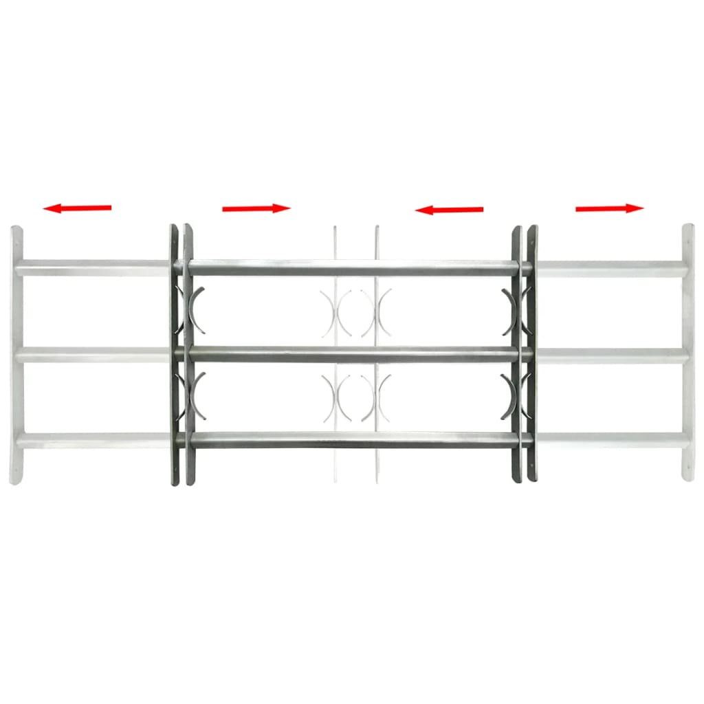vidaXL Grille réglable de sécurité de fenêtres et 3 barres 500-650 mm