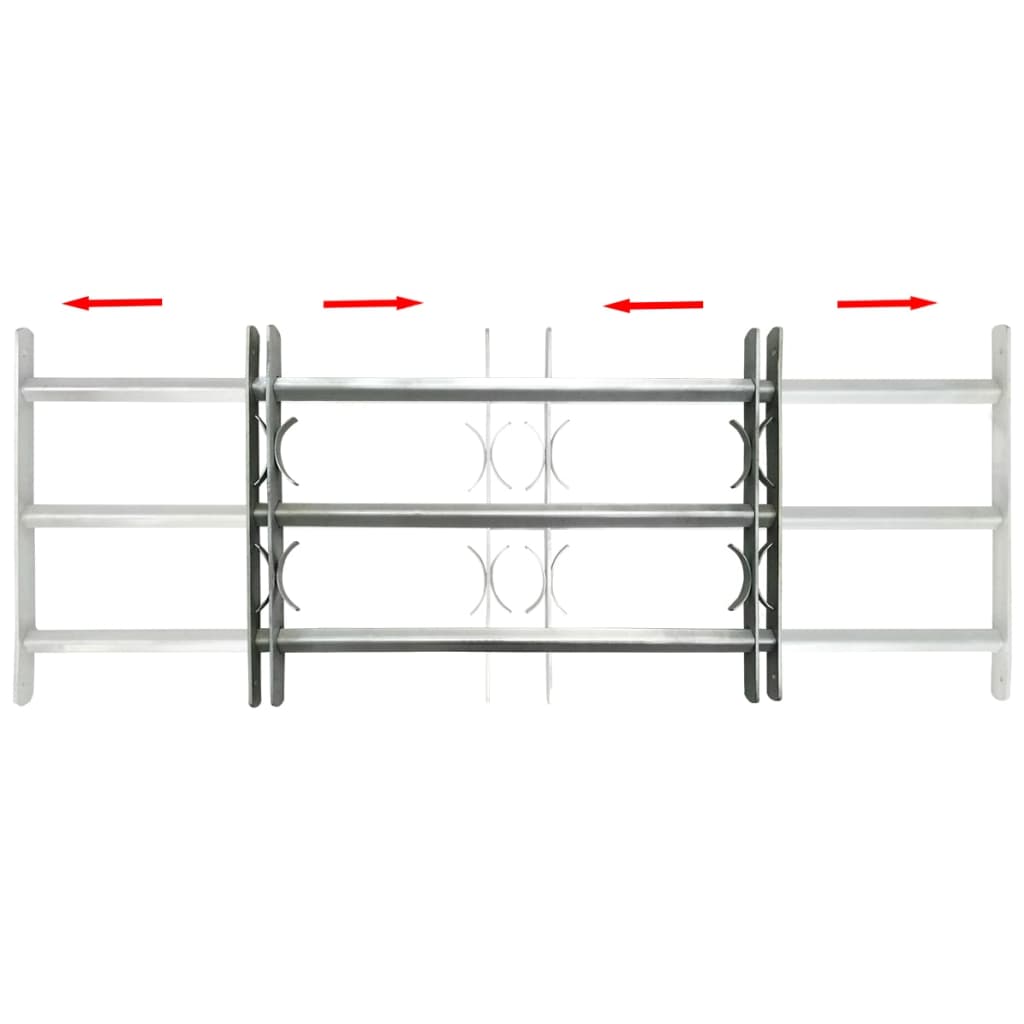 vidaXL Grille réglable de sécurité de fenêtres et 3 barres 1000-1500mm