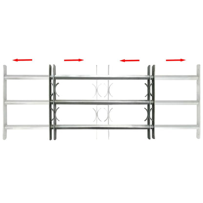 vidaXL Grille réglable de sécurité de fenêtres et 3 barres 1000-1500mm