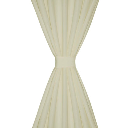 2 pcs Rideau à Passant Micro Satin Crème 140 x 175 cm