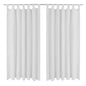2 pcs Rideau à Passant Micro Satin Blanc 140 x 175 cm