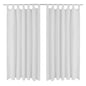 2 pcs Rideau à Passant Micro Satin Blanc 140 x 245 cm