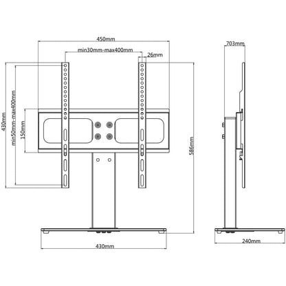 vidaXL Support TV avec base 400 x 400 mm 23" - 55"