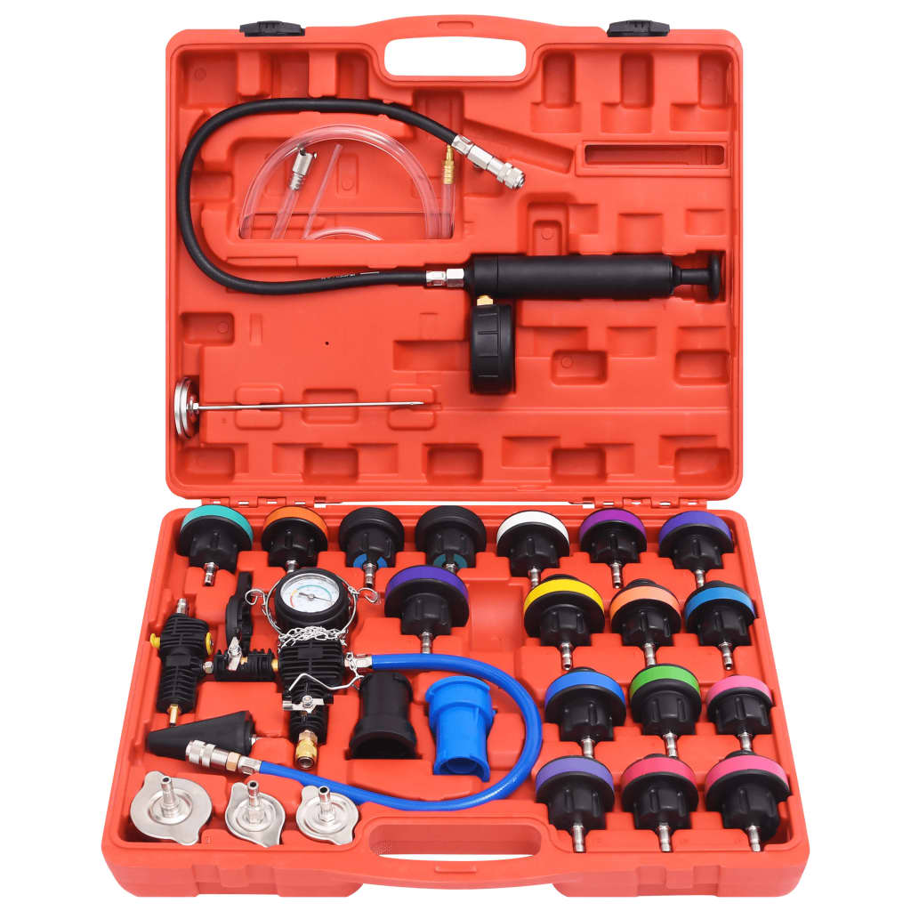 vidaXL Kit de testeur de pression du radiateur 28 pcs