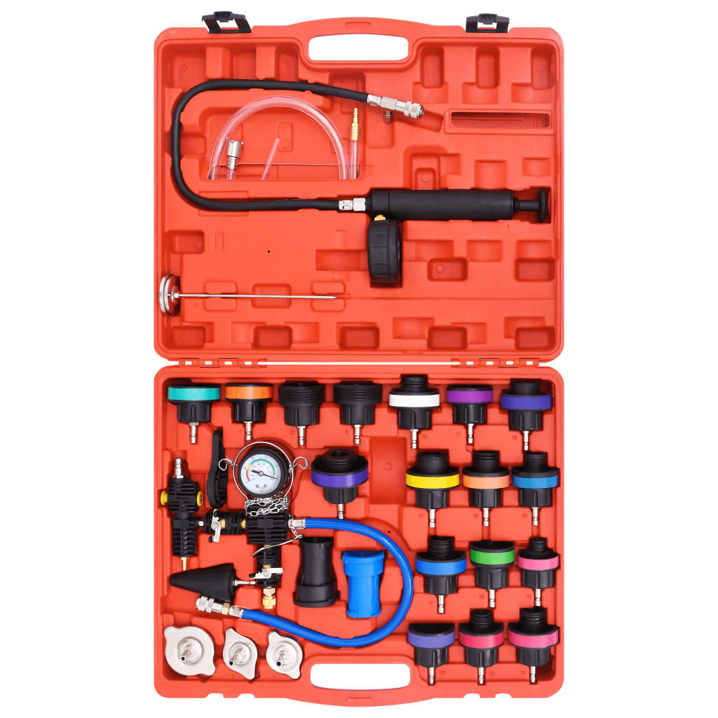 vidaXL Kit de testeur de pression du radiateur 28 pcs