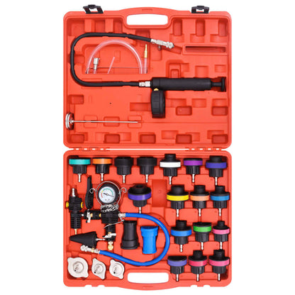 vidaXL Kit de testeur de pression du radiateur 28 pcs