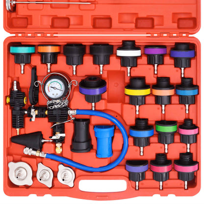 vidaXL Kit de testeur de pression du radiateur 28 pcs
