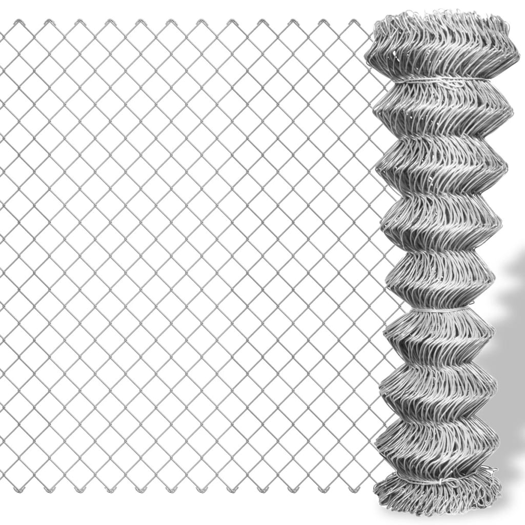 vidaXL Clôture à mailles losangées Acier galvanisé 15x1,5 m Argenté