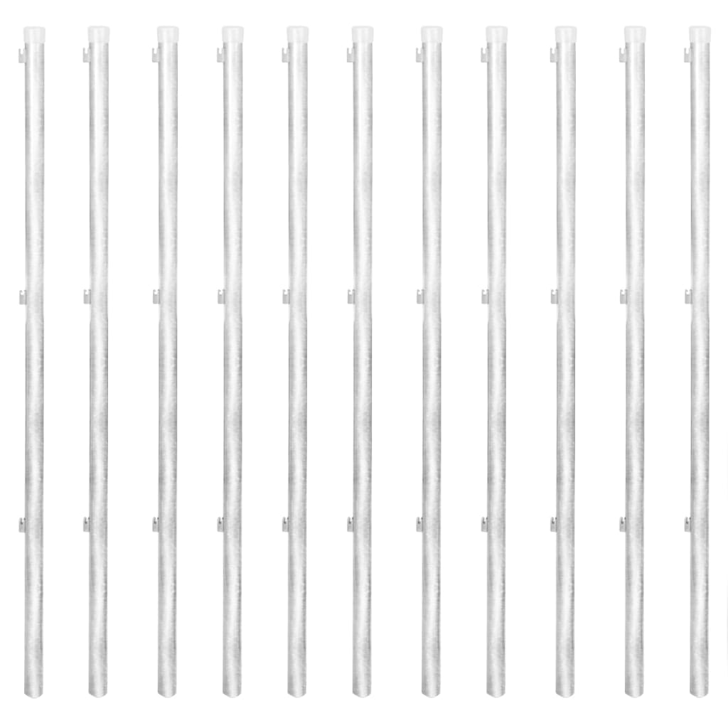 vidaXL Clôture à mailles avec poteaux Acier galvanisé 25x1,25m Argenté
