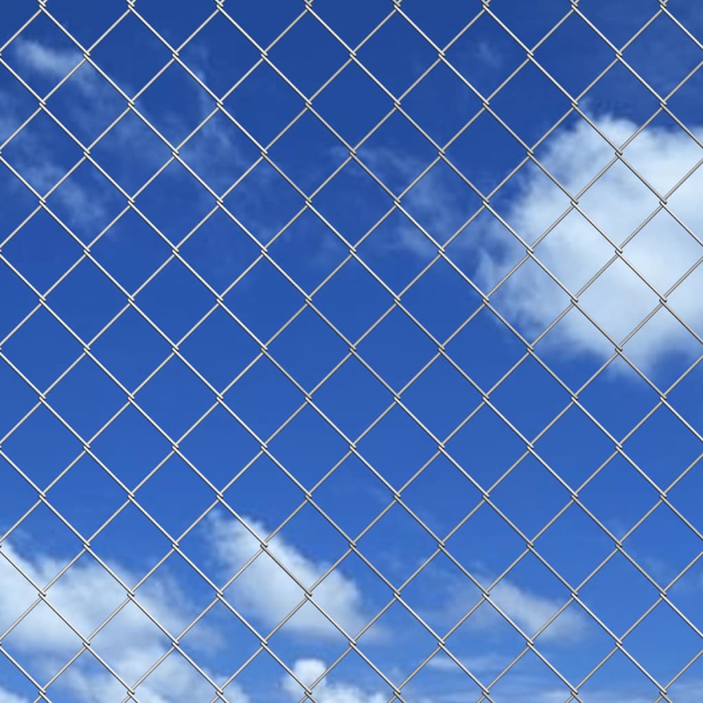 vidaXL Clôture à mailles losangées et poteaux acier galvanisé 15x0,8 m