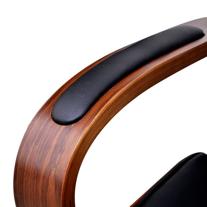 vidaXL Chaise de bureau avec appuie-tête Bois cintré Similicuir