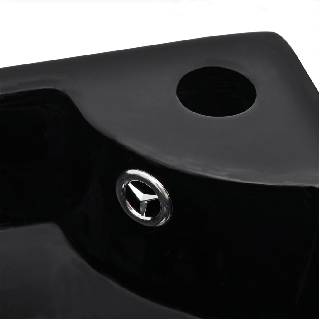 vidaXL Lavabo avec trou de trop-plein 45x32x12,5 cm Noir