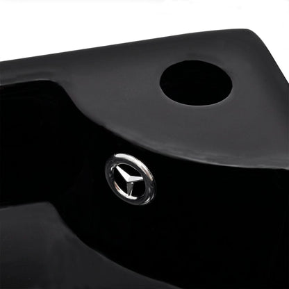 vidaXL Lavabo avec trou de trop-plein 45x32x12,5 cm Noir