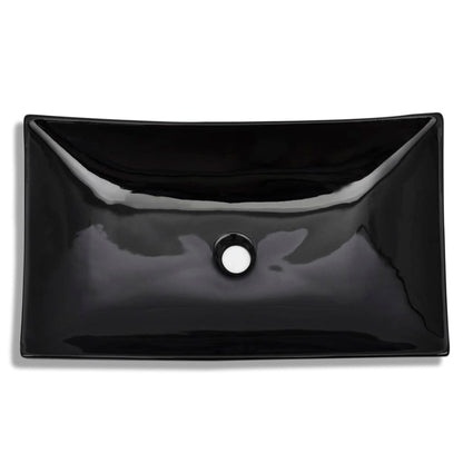 Vasque rectangulaire céramique Noir pour salle de bain