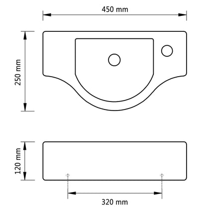 Vasque à trou pour robinet céramique Noir pour salle de bain