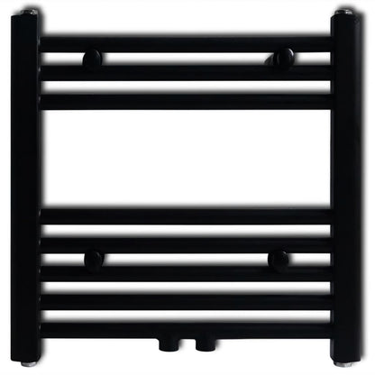 vidaXL Sèche-serviettes eau chaude à rails droits noir 480 x 480 mm