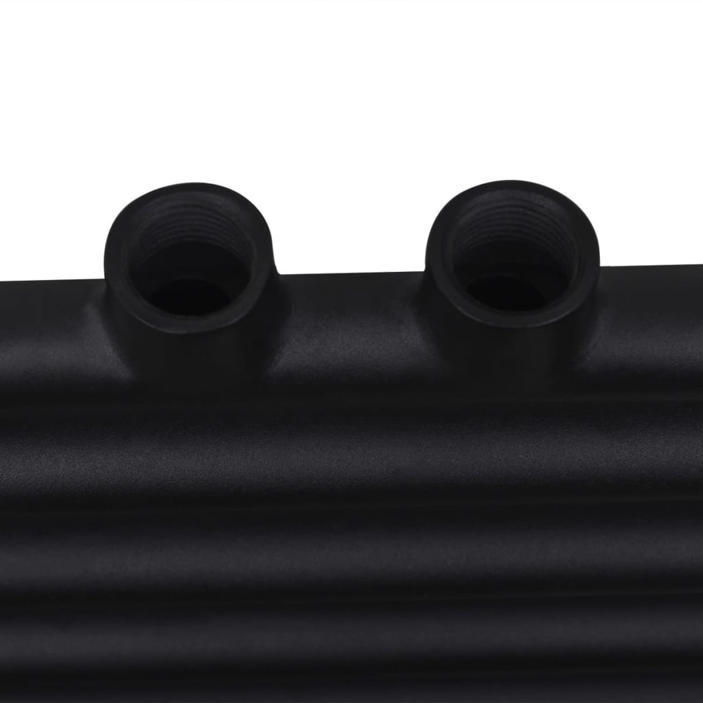 vidaXL Sèche-serviettes eau chaude à rails droits noir 480 x 480 mm