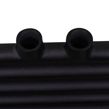 vidaXL Sèche-serviettes eau chaude à rails droits noir 480 x 480 mm