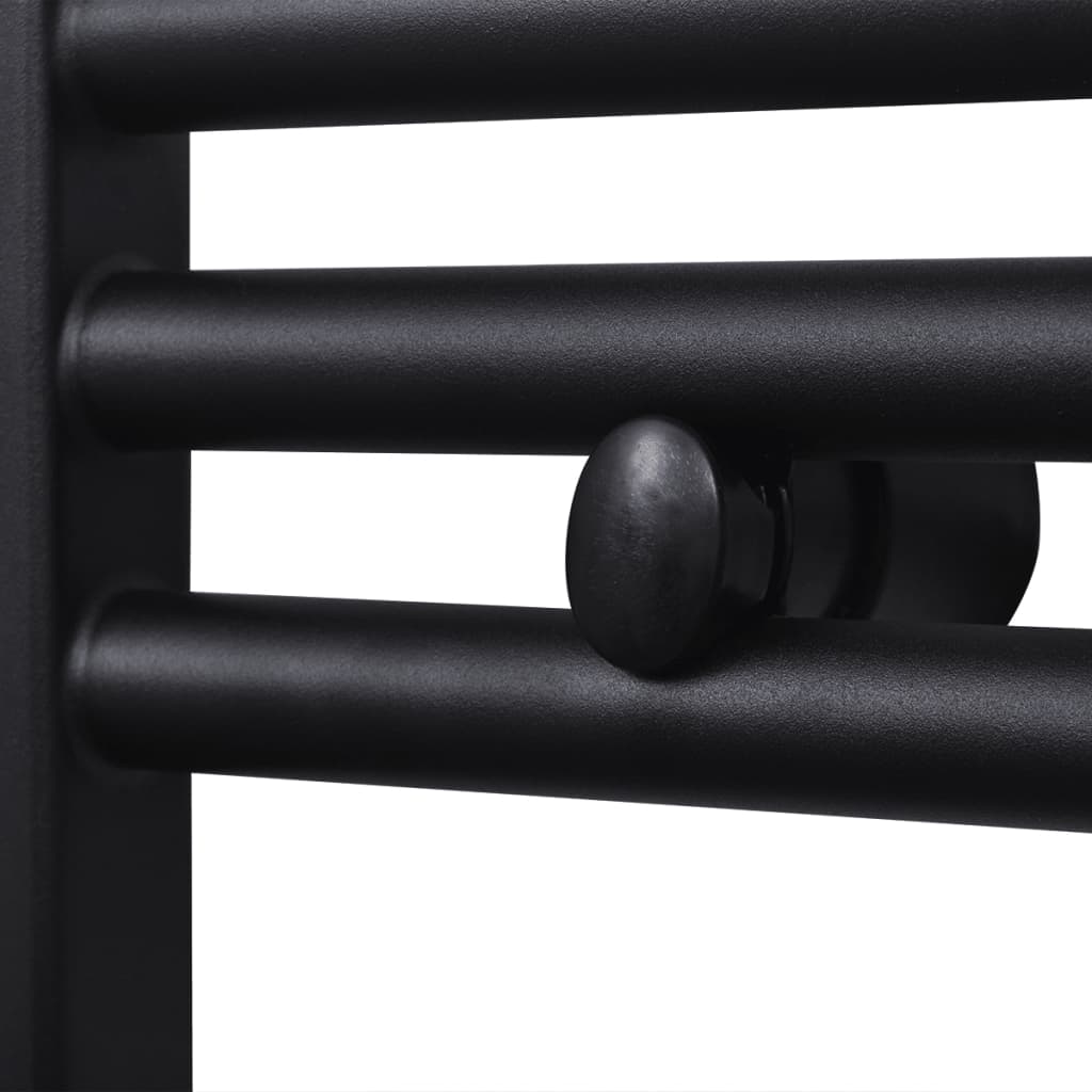 vidaXL Sèche-serviettes eau chaude à rails incurvés noir 480 x 480 mm