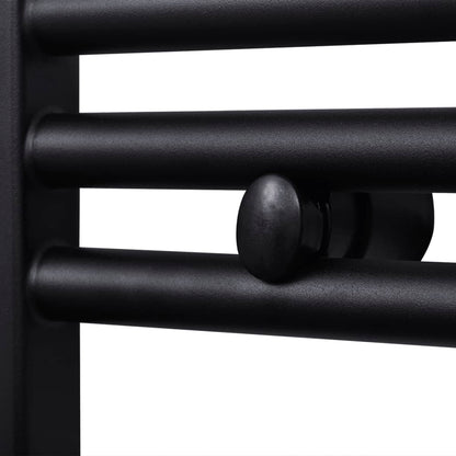 vidaXL Sèche-serviettes eau chaude à rails incurvés noir 480 x 480 mm