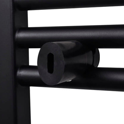 vidaXL Sèche-serviettes eau chaude à rails incurvés noir 480 x 480 mm