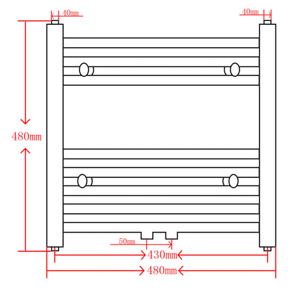 vidaXL Sèche-serviettes eau chaude à rails incurvés noir 480 x 480 mm