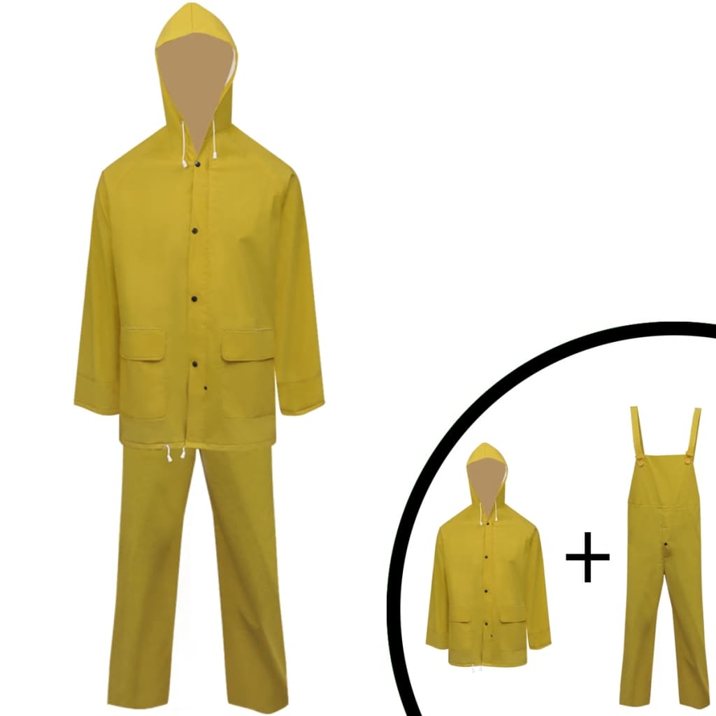 vidaXL Combinaison de pluie 2 pcs imperméable résistante à capuche L
