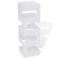 Blanc Carré Porte-parapluie Stockage pour cannes bâtons Acier 48,5 cm
