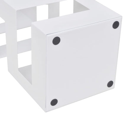 Blanc Carré Porte-parapluie Stockage pour cannes bâtons Acier 48,5 cm