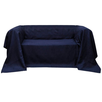vidaXL Housse de canapé Micro-suède Bleu marine 270x350 cm