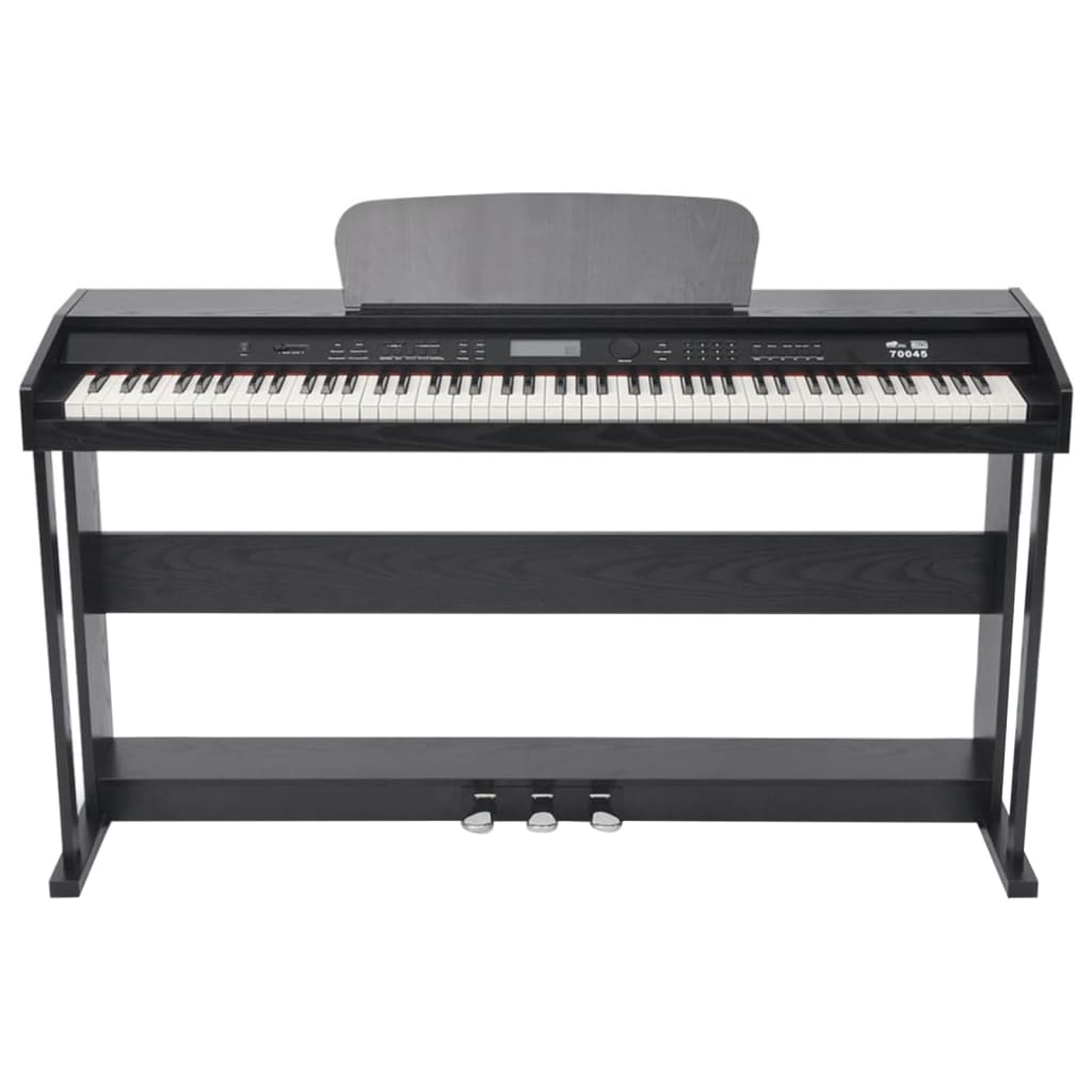 vidaXL Piano numérique avec pédales 88 touches Noir Panneau mélamine