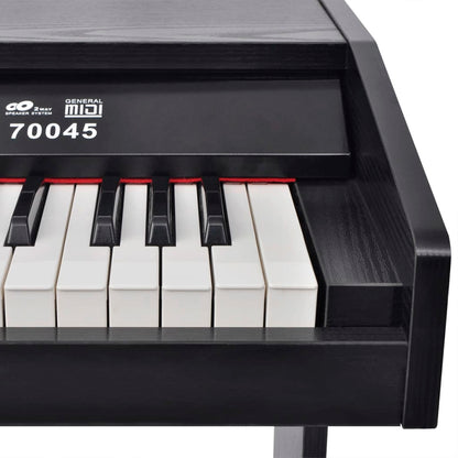 vidaXL Piano numérique avec pédales 88 touches Noir Panneau mélamine