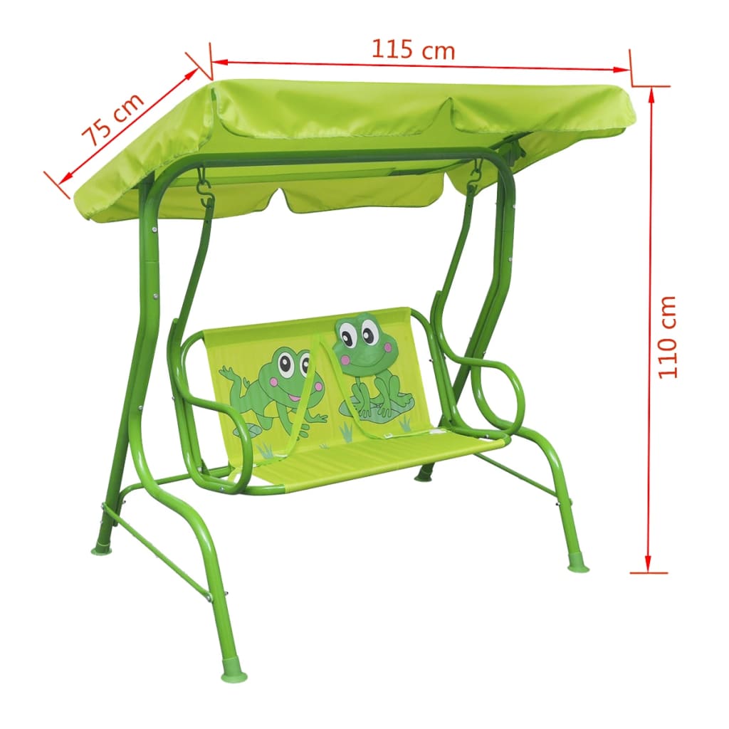 vidaXL Siège balançoire pour enfants vert