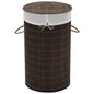 vidaXL Panier à linge rond en bambou Marron foncé
