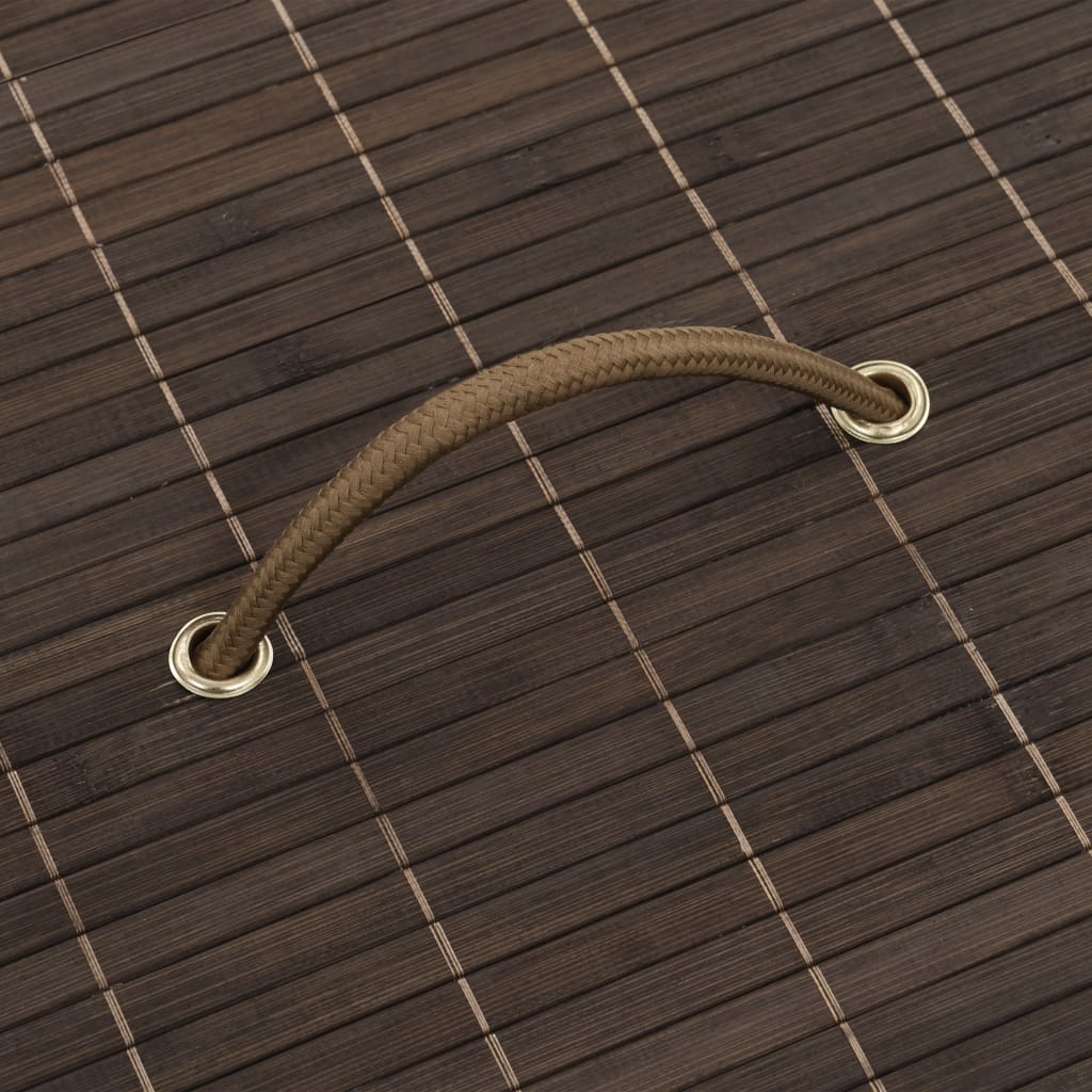 vidaXL Panier à linge rond en bambou Marron foncé