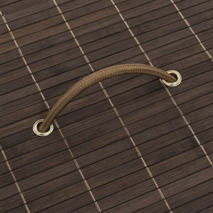 vidaXL Panier à linge rond en bambou Marron foncé