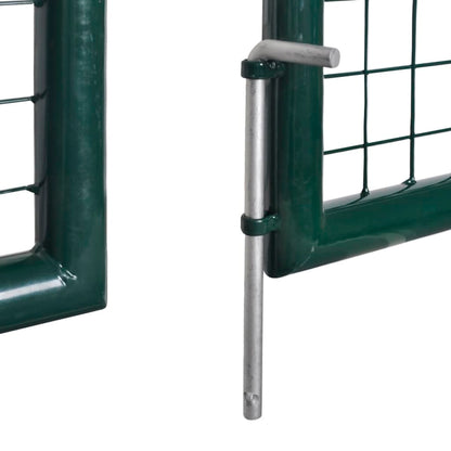 vidaXL Portail de clôture à porte double Acier enduit de poudre