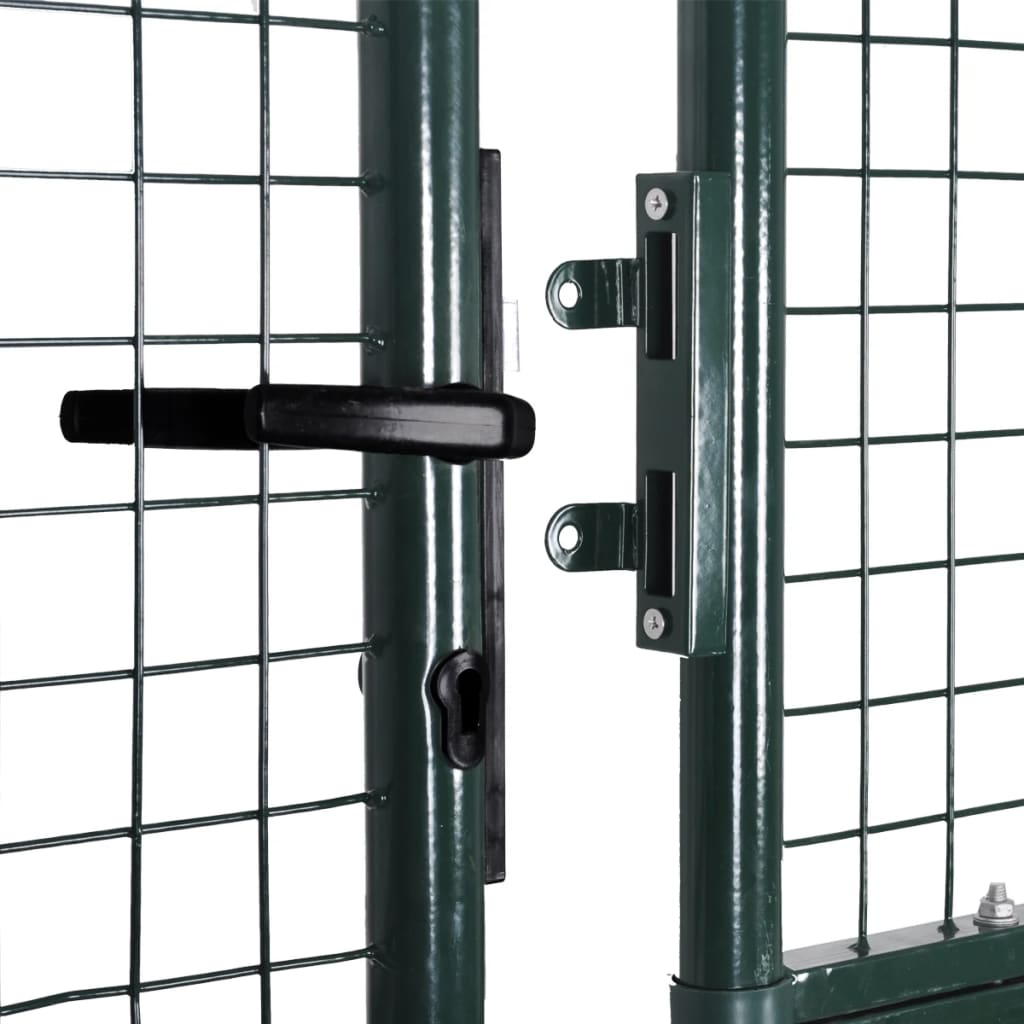 vidaXL Portail de clôture à porte double Acier enduit de poudre