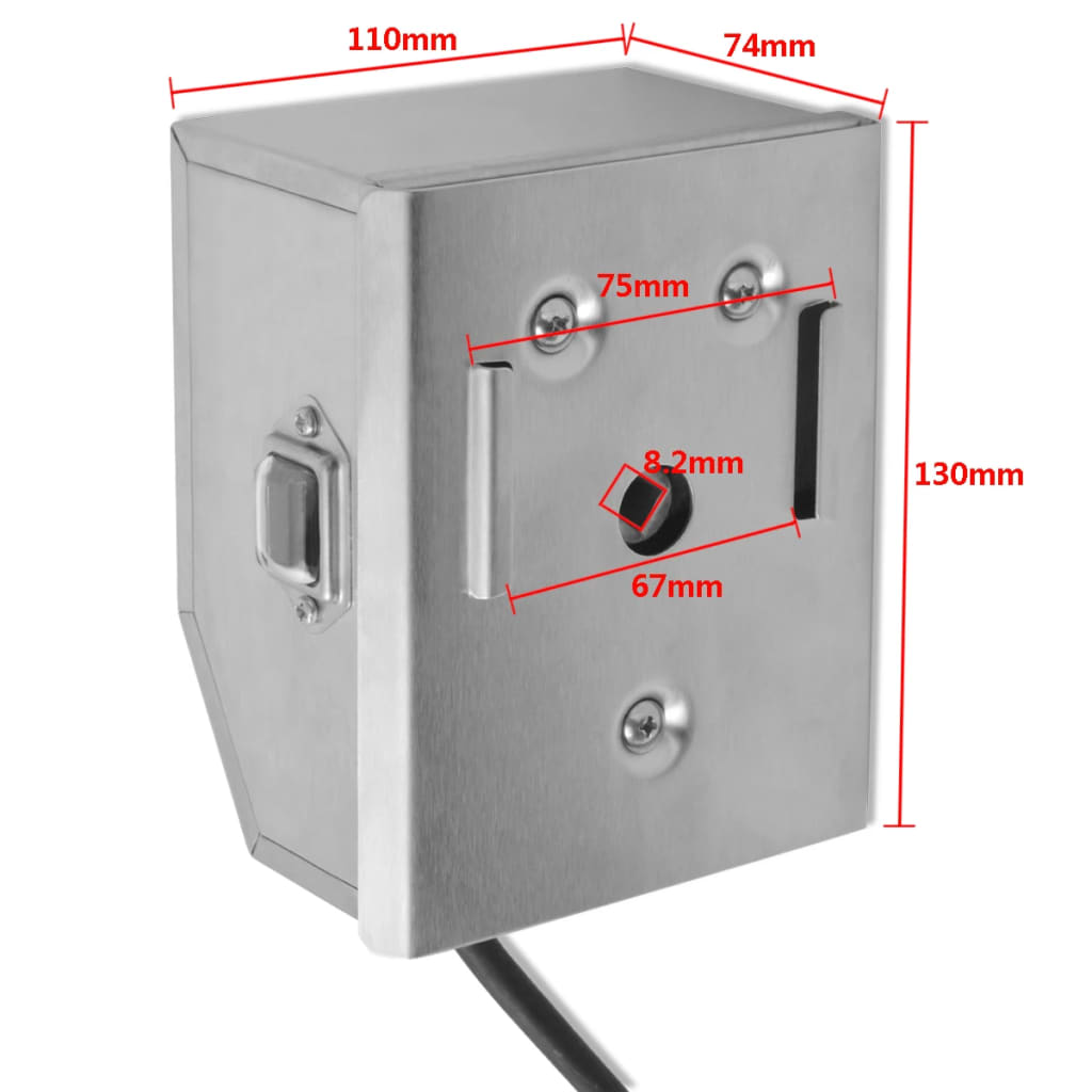 vidaXL Broche à rôtir avec moteur 1 200 mm Acier