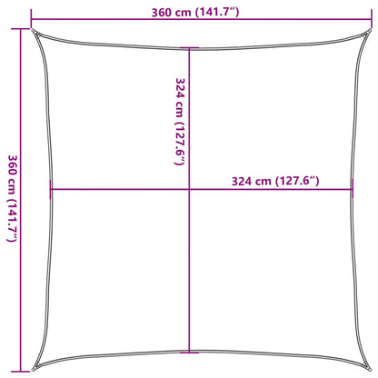 vidaXL Parasol en PEHD carré 3,6 x 3,6 m Beige