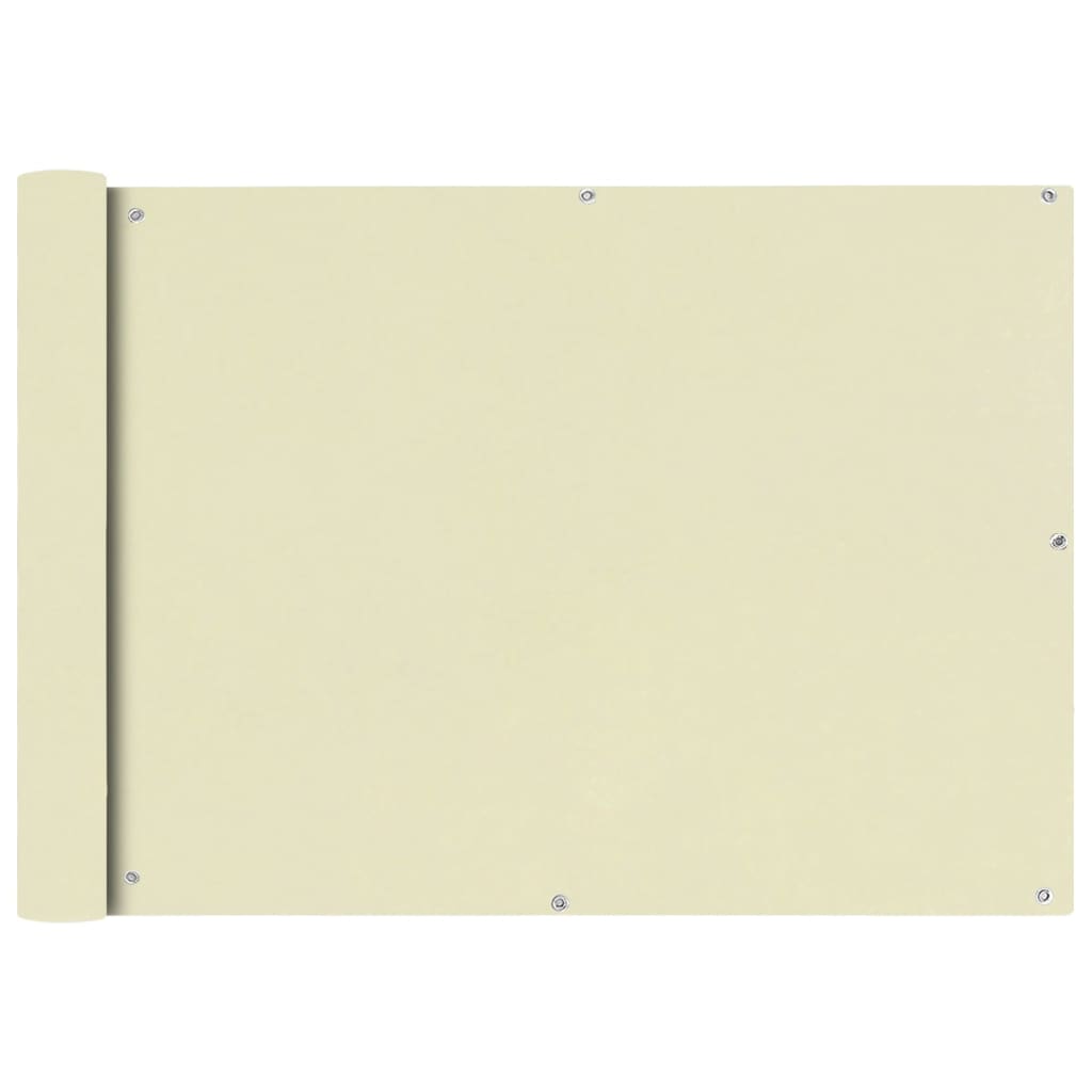 vidaXL Écran de balcon en tissu Oxford 75x600 cm Crème
