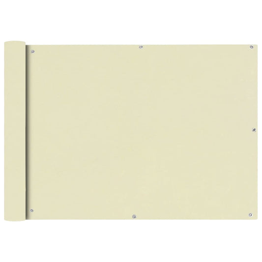 vidaXL Écran de balcon en tissu Oxford 75x600 cm Crème