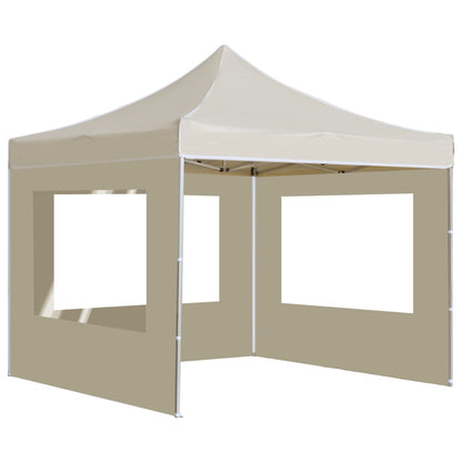 vidaXL Tente de réception pliable avec parois Aluminium 3 x 3 m Crème