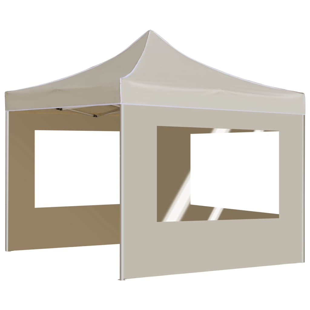 vidaXL Tente de réception pliable avec parois Aluminium 3 x 3 m Crème