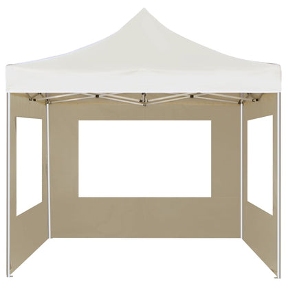 vidaXL Tente de réception pliable avec parois Aluminium 3 x 3 m Crème