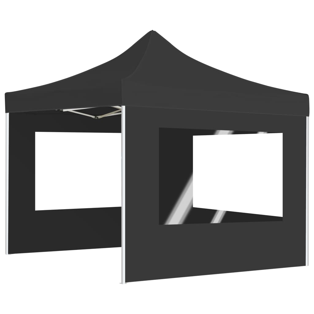 vidaXL Tente de réception pliable à parois Aluminium 3 x 3m Anthracite