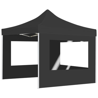 vidaXL Tente de réception pliable à parois Aluminium 3 x 3m Anthracite